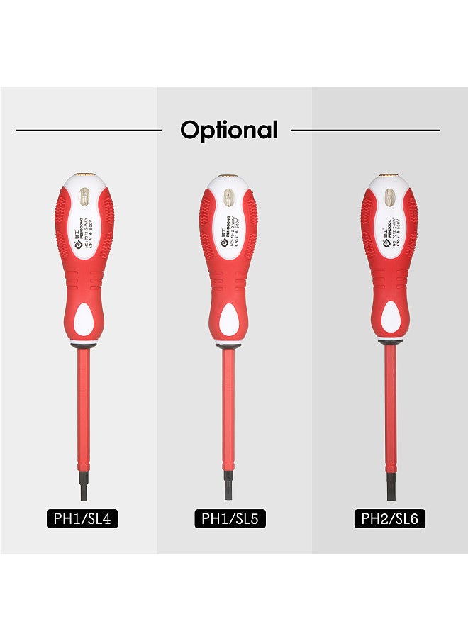 Generic - 500V Insulated Screwdriver Voltage Tester 2-in-1 Reversible Magnetic Slotted and Cross Screwdriver Electroprobe Multi Screwdrivers for Testing Circuit - Image 1