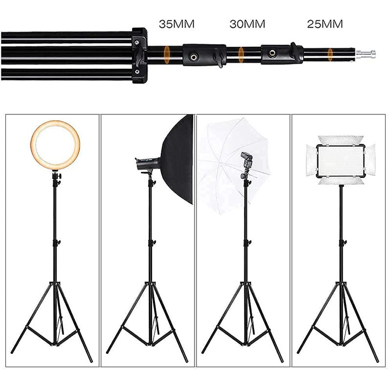 ITOTIN Heavy Duty Light Stand 9.5 Feet/2.8 Meters Adjustable Spring Cushioned Metal Photography Tripod Stand for Photo Studio Speedlight, Ring Light, Photographic Equipments Thickening Flash Stand - Image 5