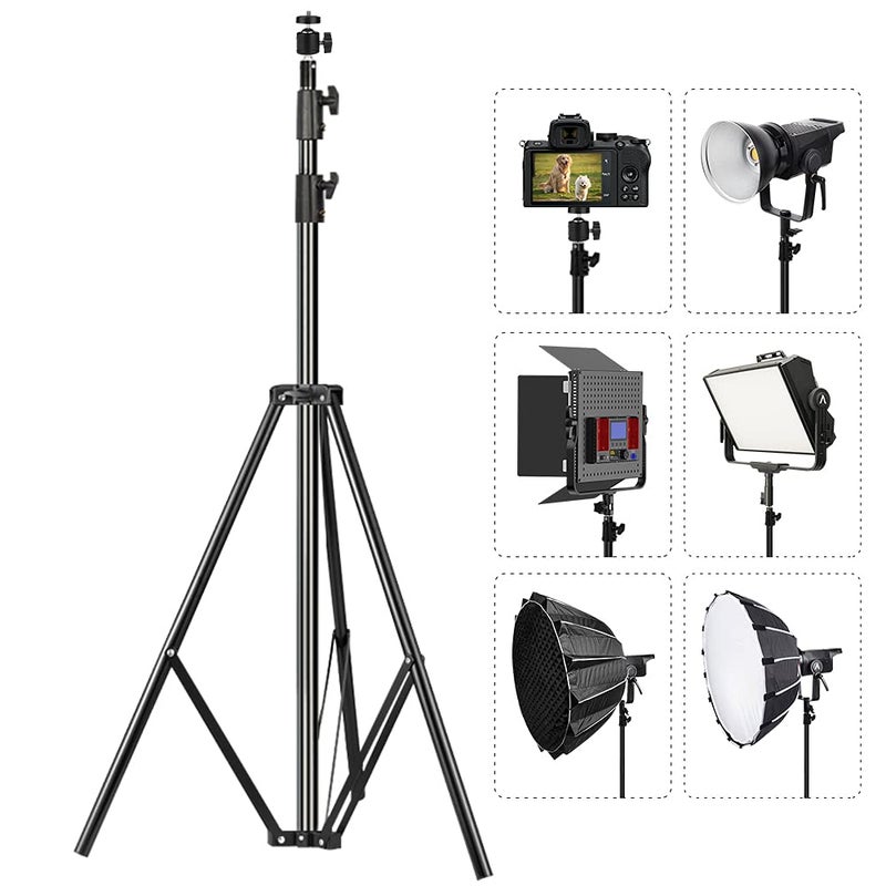 ITOTIN Heavy Duty Light Stand 9.5 Feet/2.8 Meters Adjustable Spring Cushioned Metal Photography Tripod Stand for Photo Studio Speedlight, Ring Light, Photographic Equipments Thickening Flash Stand - Image 3