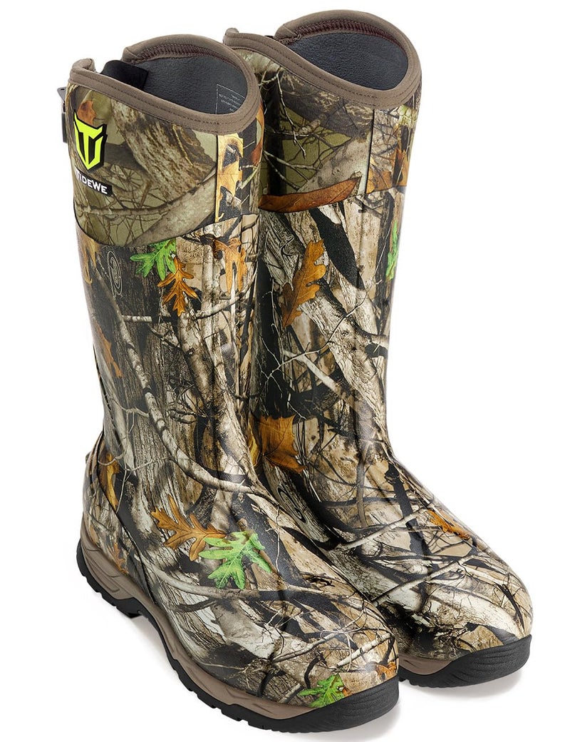 TIDEWE Rubber Hunting Boots, Waterproof Insulated Next Camo G2 Warm Rubber Boots with 7mm Neoprene, Sturdy Outdoor Hunting Boots for Men (Size 7) - Image 1