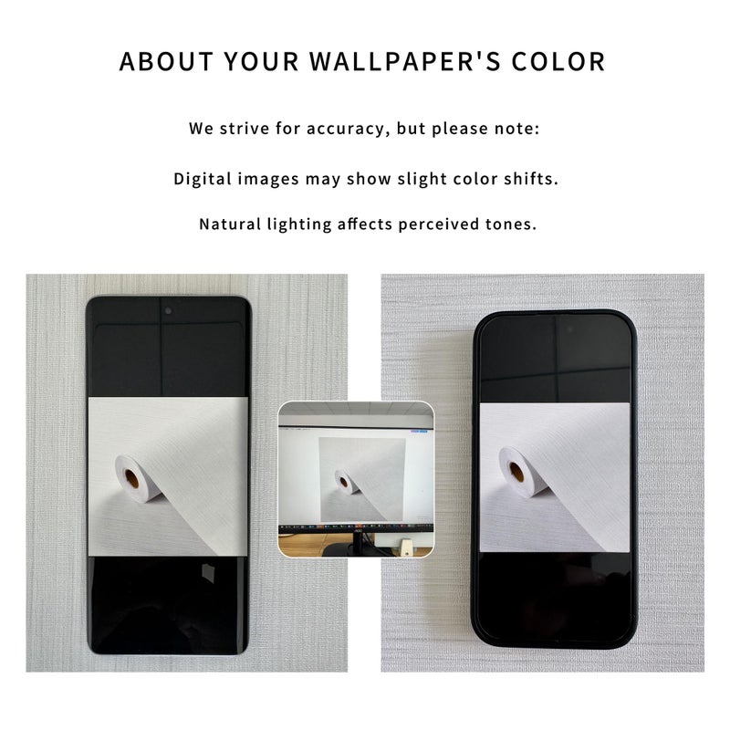 Haimin Grasscloth Textured Wallpaper 24in X 393in Fabric Contact Paper White Wall Paper Linen Peel and Stick Self-Adhesive Thick Vinyl Embossed Film Wallpaper (White) - Image 4