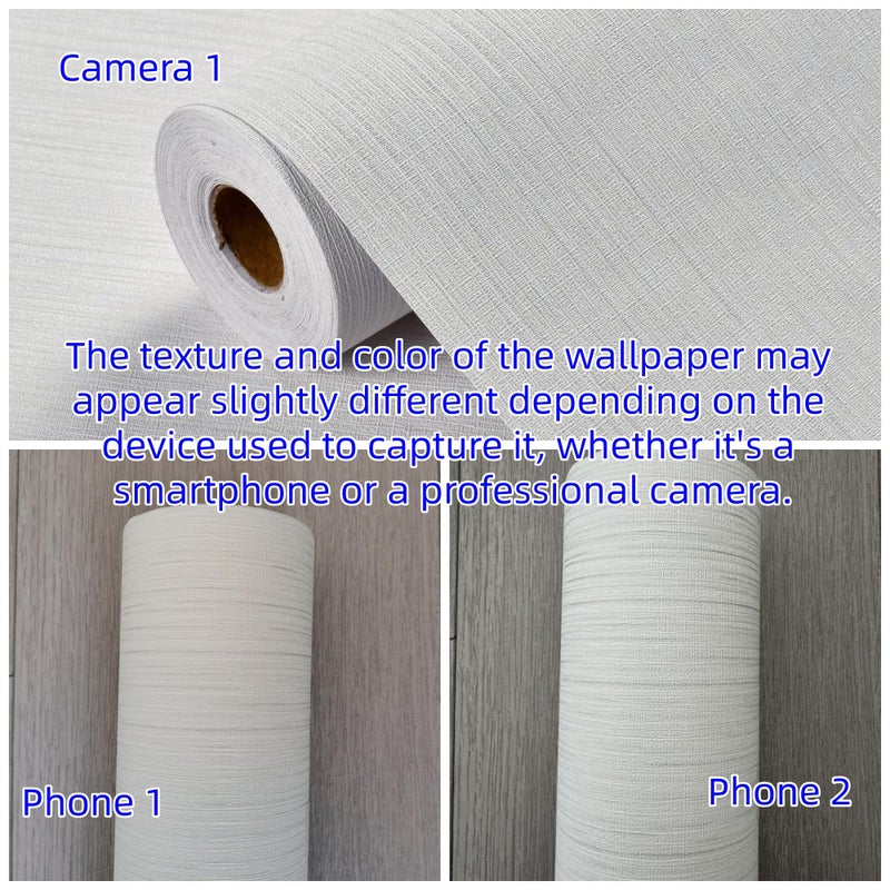 Haimin Grasscloth Textured Wallpaper 24in X 393in Fabric Contact Paper White Wall Paper Linen Peel and Stick Self-Adhesive Thick Vinyl Embossed Film Wallpaper (White) - Image 5