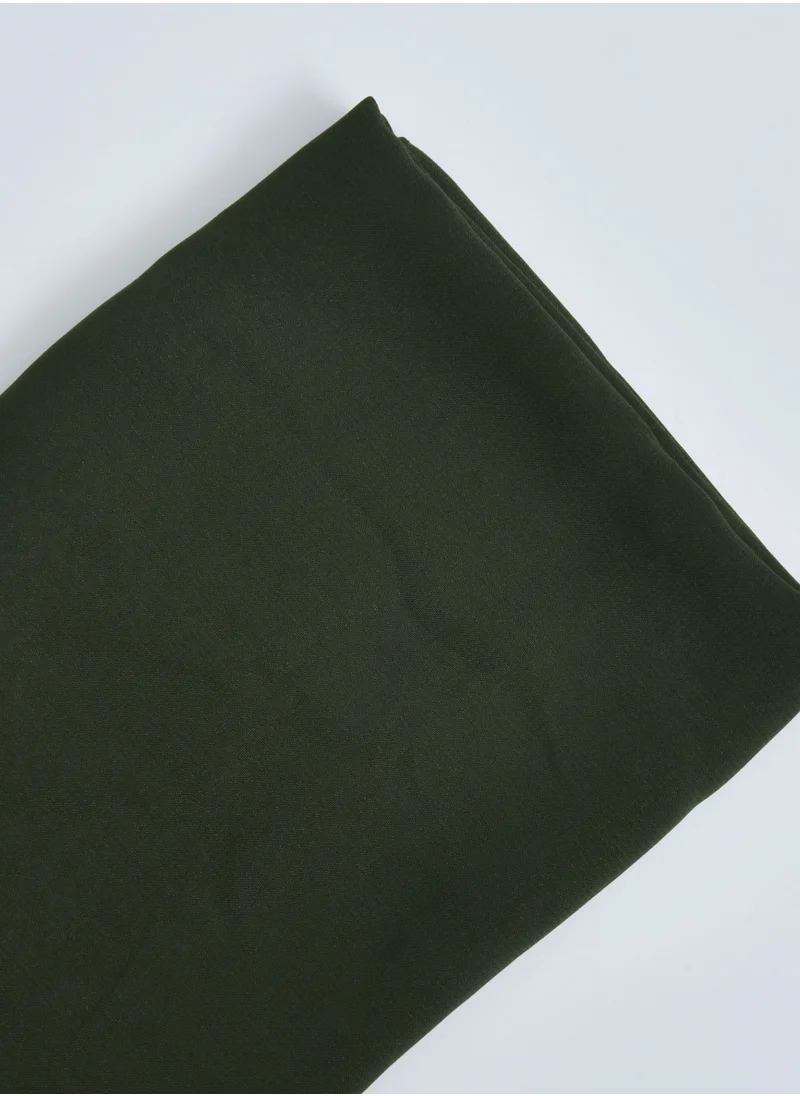 lamha abaya Plain silk veil in olive green