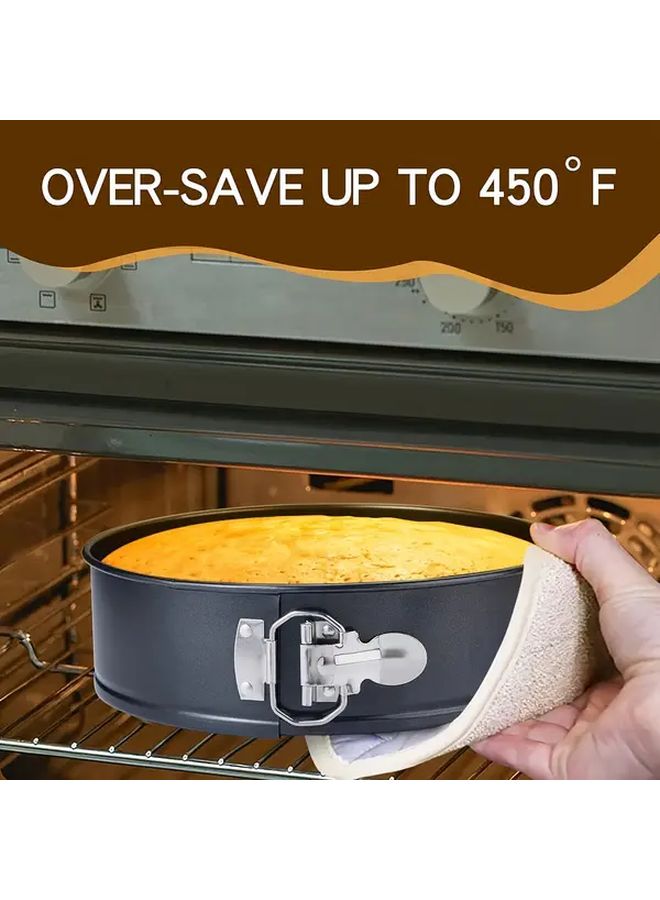 3pcs Nonstick Carbon Steel Round Springform Pan Set 4 Inch 7 Inch 9 Inch Black Baking Pans With Removable Clasps Oven And Dishwasher Safe Cheesecake Mousse Torte Multisize Layered Dessert Molds For Home And Professional Bakers - Image 5