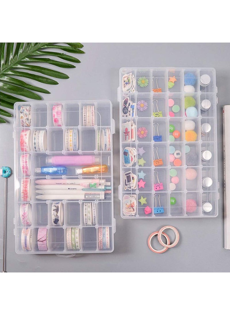 ARANKA ARANKA Multipurpose Clear Transparent Plastic 36 Grids Rectangular Adjustable Divider Storage Box Organizer  - Image 1