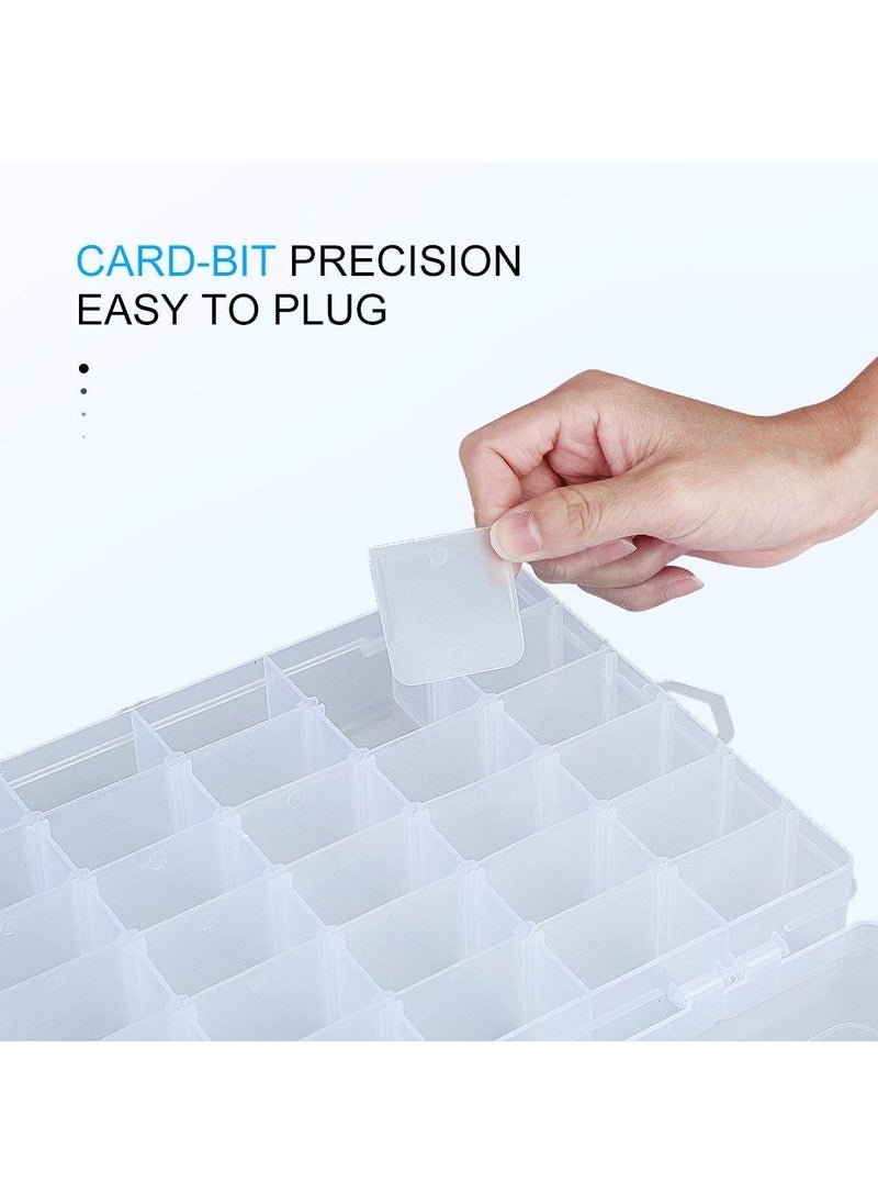ARANKA ARANKA Multipurpose Clear Transparent Plastic 36 Grids Rectangular Adjustable Divider Storage Box Organizer  - Image 3