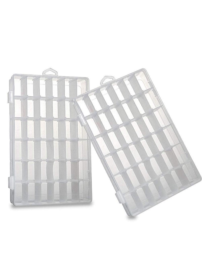 ARANKA ARANKA Multipurpose Clear Transparent Plastic 36 Grids Rectangular Adjustable Divider Storage Box Organizer  - Image 2