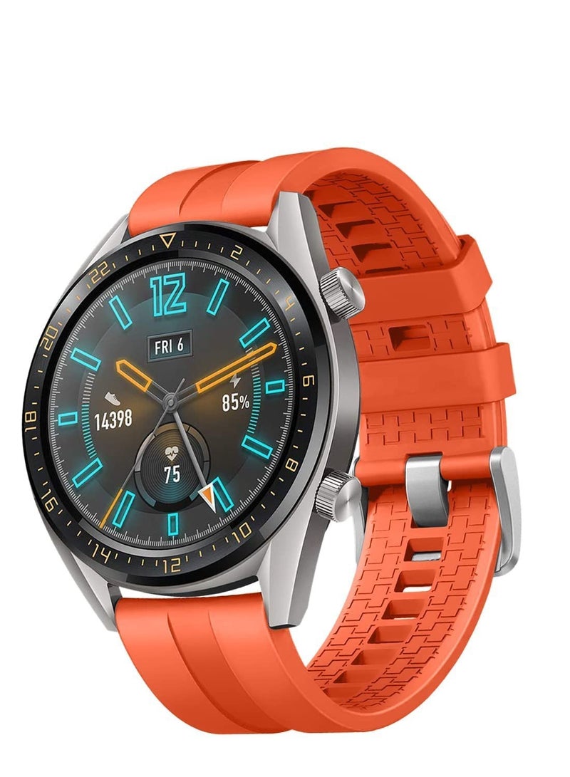Silicone Band 20MM For Samsung Gear Sport/Watch 6/5/4 40mm 44mm/Watch 6 Classic 43mm 47mm/ 5 Pro 45mm/S2 classic/Active 2 40mm 44mm/Amazfit GTS/2/2e/GTS3/3 Pro/GTS4/2 Mini/3 Mini/4Mini Orange - Image 1