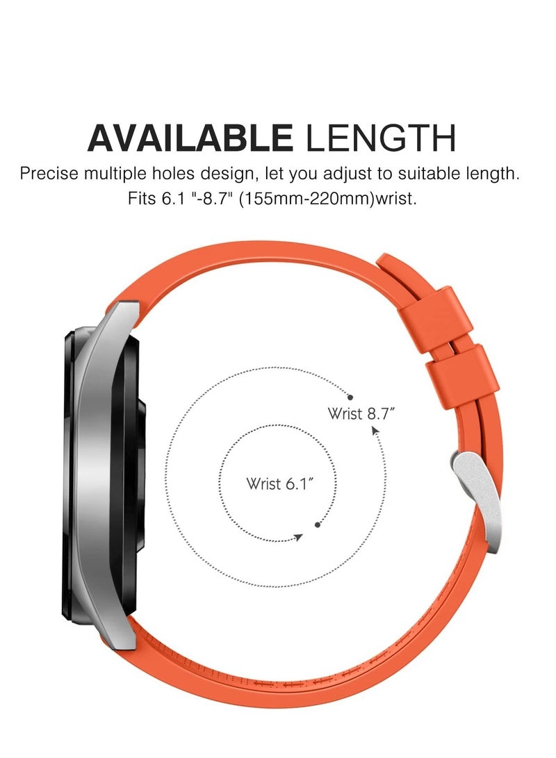 Silicone Band 20MM For Samsung Gear Sport/Watch 6/5/4 40mm 44mm/Watch 6 Classic 43mm 47mm/ 5 Pro 45mm/S2 classic/Active 2 40mm 44mm/Amazfit GTS/2/2e/GTS3/3 Pro/GTS4/2 Mini/3 Mini/4Mini Orange - Image 2
