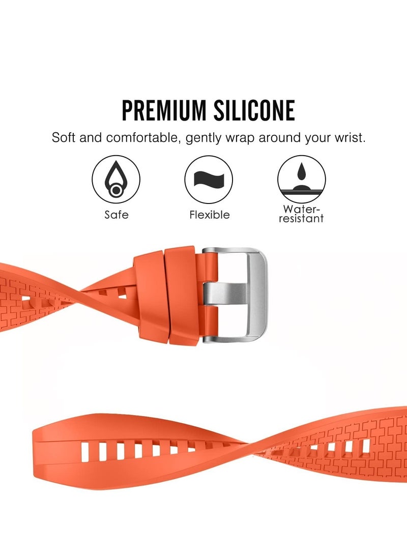 Silicone Band 20MM For Samsung Gear Sport/Watch 6/5/4 40mm 44mm/Watch 6 Classic 43mm 47mm/ 5 Pro 45mm/S2 classic/Active 2 40mm 44mm/Amazfit GTS/2/2e/GTS3/3 Pro/GTS4/2 Mini/3 Mini/4Mini Orange - Image 3