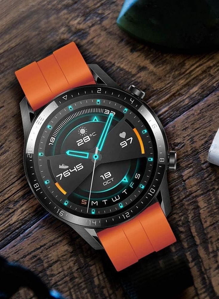 Silicone Band 20MM For Samsung Gear Sport/Watch 6/5/4 40mm 44mm/Watch 6 Classic 43mm 47mm/ 5 Pro 45mm/S2 classic/Active 2 40mm 44mm/Amazfit GTS/2/2e/GTS3/3 Pro/GTS4/2 Mini/3 Mini/4Mini Orange - Image 5