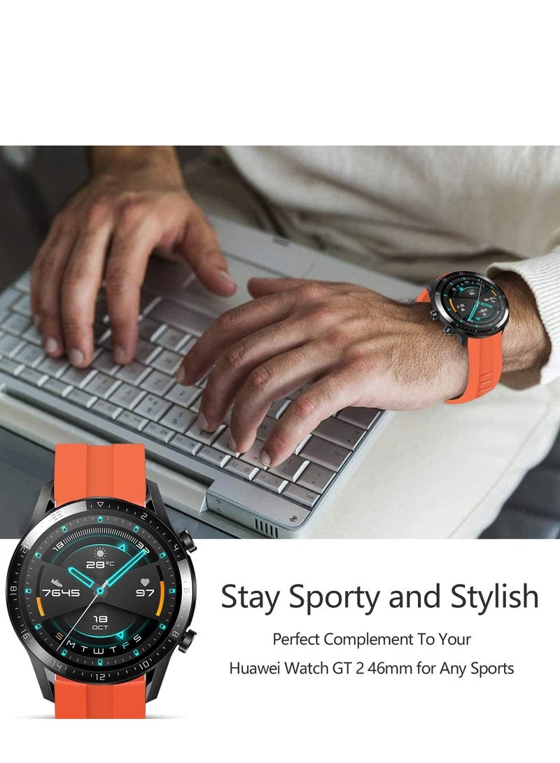 Silicone Band 20MM For Samsung Gear Sport/Watch 6/5/4 40mm 44mm/Watch 6 Classic 43mm 47mm/ 5 Pro 45mm/S2 classic/Active 2 40mm 44mm/Amazfit GTS/2/2e/GTS3/3 Pro/GTS4/2 Mini/3 Mini/4Mini Orange - Image 4