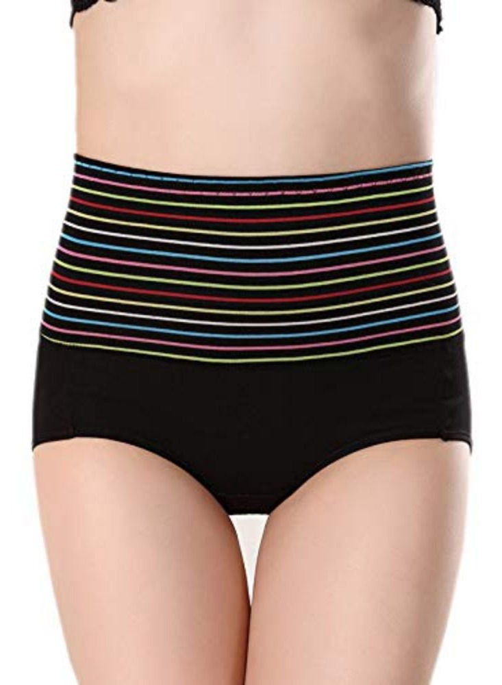 Glamroot Women's Cotton Spandex High Waist Tummy Control Panty Black/Red Pack Of 2 - Image 5