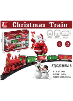 Generic Christmas Train Toy Set with Lights & Music, 24 Pieces, Large Oval Track, Holiday Decoration for Kids, ST0027866M-B  - Image 5