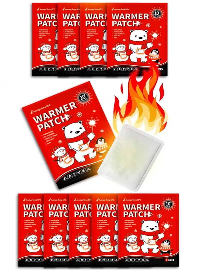 عبوة من 10 أجهزة تدفئة للجسم واليدين - تدفئة طبيعية خالية من الروائح تعمل بالهواء - تدوم حتى 10 ساعات من الحرارة، رقعة تدفئة ساخنة للتزلج، المشي في الشتاء، والتخييم في الهواء الطلق - Image 1