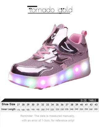 حذاء تزلج رياضي بضوء فلاش LED عصري لامع مع عجلات ونعل لايتنينج - view 2