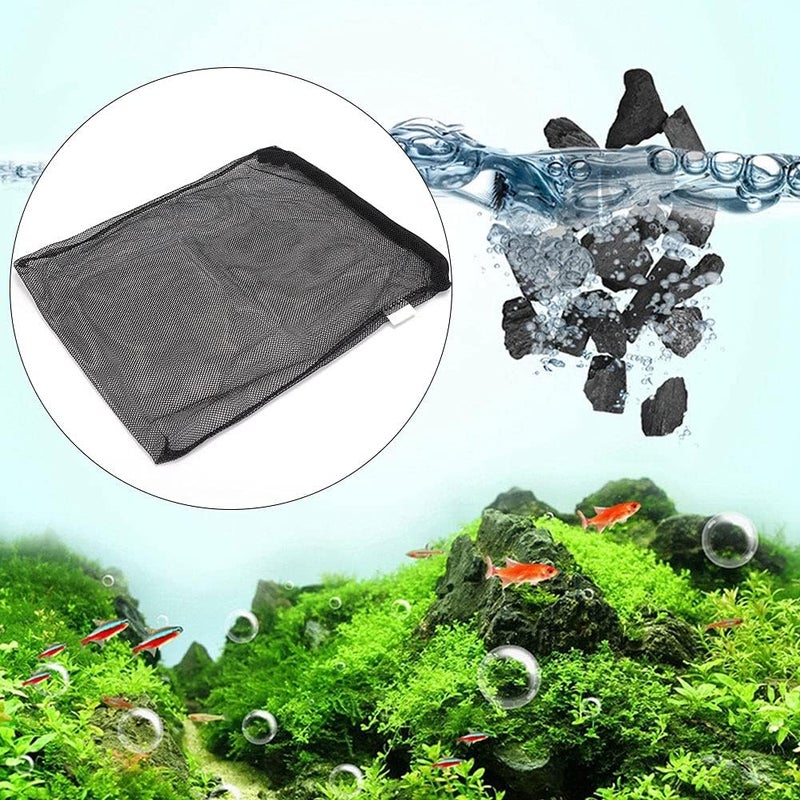 10Pcs Reusable Polyester Filter Mesh Bag with Zipper for Aquarium Fish Tanks, Washable Filter Media Bag for Activated Carbon, Durable Aquarium Accessory (Black) - Image 3