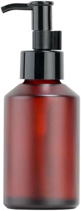 Elandy 120ml/4oz Empty Wine Red Frosted Glass Lotion Pump Bottles with Black Pump Top Refillable Liquid Dispensers Jars Cosmetic Storage Container for Essential Oil Soap Shampoo