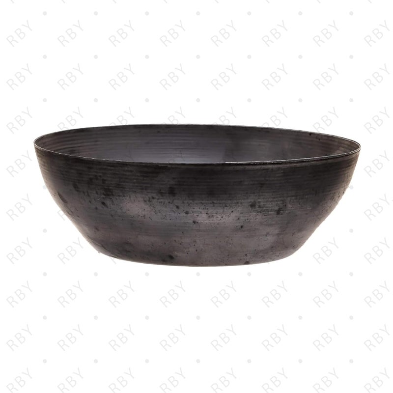 RBY Mehndi Mixing Bowl with Fine Bristle Wooden Brush Iron Katori Bowl Hina Kadai for Henna Hair Masks Reusable Easy to Clean for Salon and Home Use Suitable for All Skin Types 8 inch Design 1 - Image 3