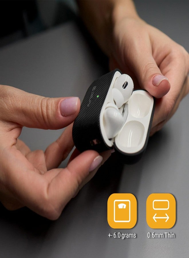 Delfy AirPods Pro (2nd Gen), 100% Real Aramid Fiber, Lightweight Case | Classic Edition | Ultra-Thin & Durable 0.6 mm Aramid Fiber | Precision Laser-Cut | Full Protection | Luxuary case - Image 5