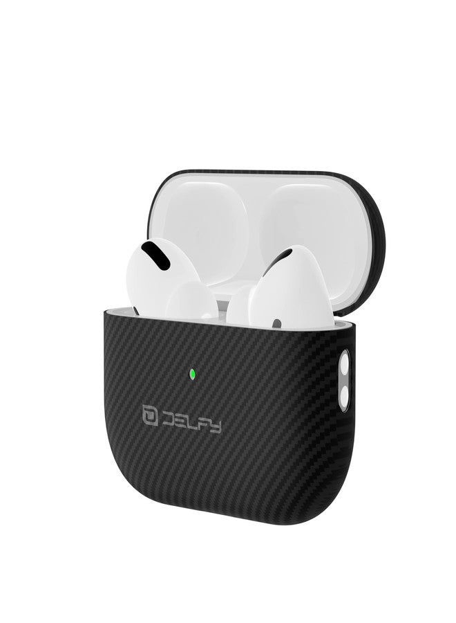 Delfy AirPods Pro (2nd Gen), 100% Real Aramid Fiber, Lightweight Case | Classic Edition | Ultra-Thin & Durable 0.6 mm Aramid Fiber | Precision Laser-Cut | Full Protection | Luxuary case - Image 1
