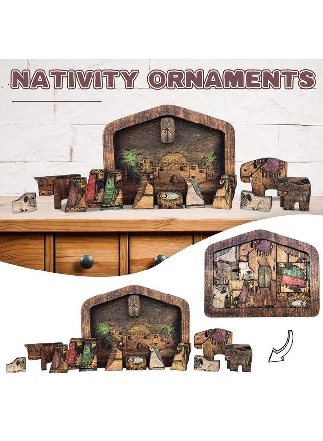 Antetek Wooden Jesus Puzzle Statue Nativity Puzzle With Wood Burned Design Jesus Puzzles Nativity Set Jigsaw Puzzle Game For Adults And Kids Home Decor Birthday Present Gifts (Large (11.9 X 7.9)) - Image 3
