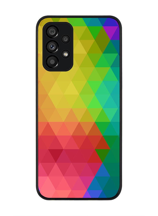 Stylizedd Rugged Black edge case for Samsung Galaxy A23 (LTE/4G) Slim fit Soft Case Flexible Rubber Edges Anti Drop TPU Gel Thin Cover - Tropical Prism - Image 1