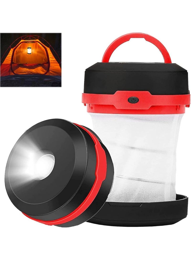 QLIGHT (2Pack) Collapsible LED Camping Lantern Battery Operated(3AA Batteries)Camping Light Flashlight Portable Lamp Camping Accessories for Emergency Power Outage Hiking & Camping Tent Outdoor - Image 1