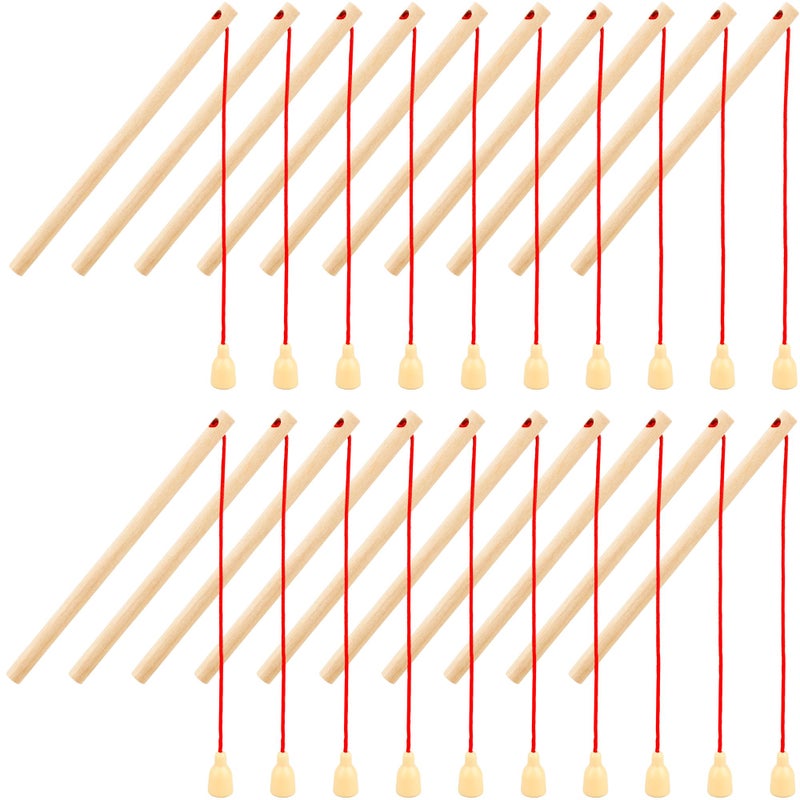 Feradny 20 Pack Wooden Magnetic Fishing Poles Small Wood Magnet Pole Fishing Rod Wooden Magnetic Fishing Game Rod for Preschool Boys Girls Fishing Game Activity - Image 3