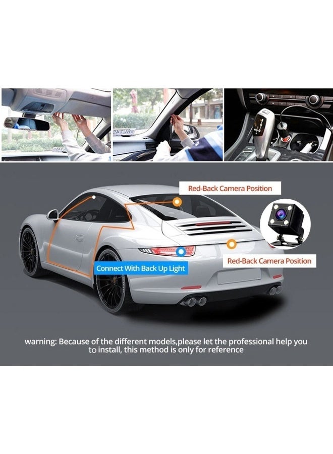 3 Channel WiFi Dash Cam Front Cabin Rear Car Camera 1080P Night Vision Loop Recording Black - Image 3
