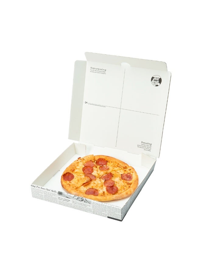Restaurantware Eco Pie 12.6 x 12.6 x 1.7 Inch Pizza Boxes, 50 Corrugated Pizza Delivery Boxes - Repurpose As Plates, Sturdy, Newsprint And White Paper Take Out Boxes, Greaseproof, Disposable - Image 2
