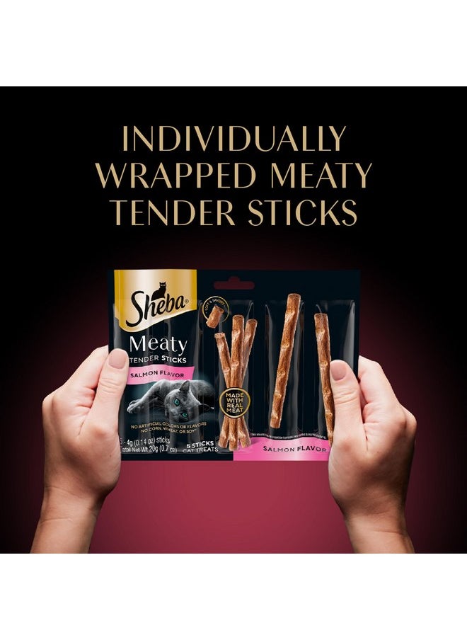 Sheba Sheba Meaty Tender Sticks Soft Cat Treats Salmon Flavor, 0.14 oz., 5 Count (Pack of 10)  - Image 2