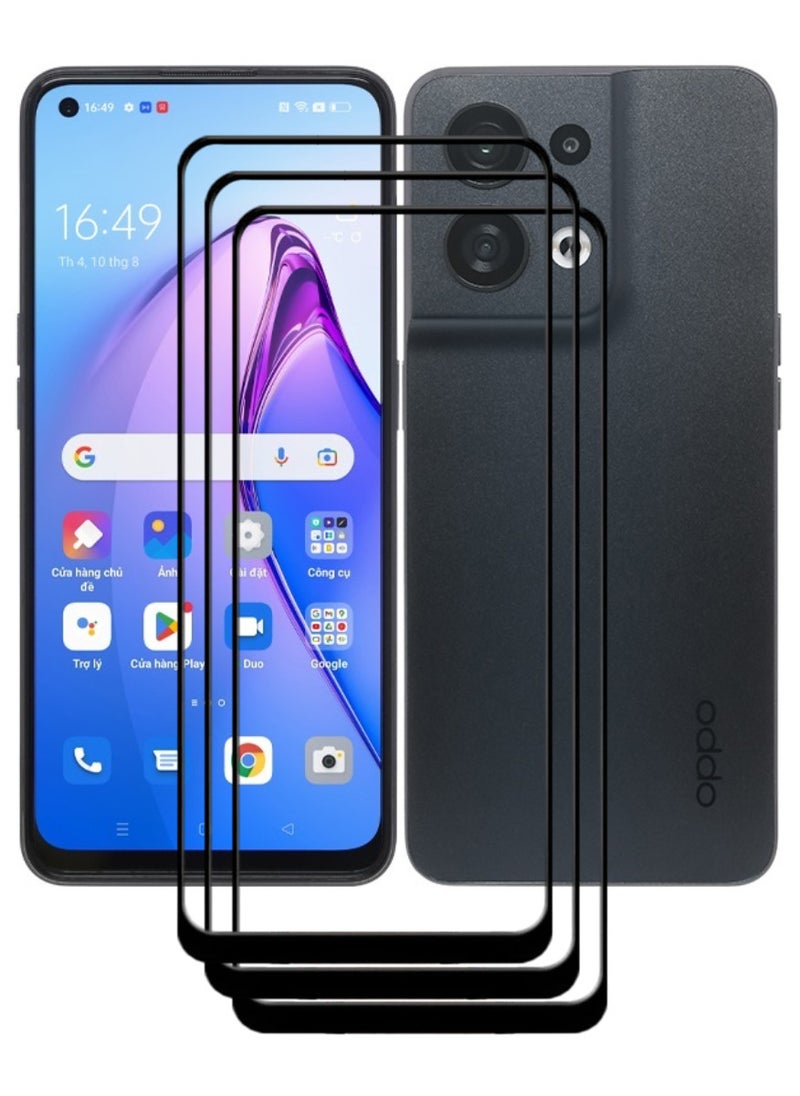 ACLIX 3 Pieces Antistatic ESD Dustproof Premium Quality High Definition Tempered Glass Screen Protector Designed For Oppo Reno8 - Image 1
