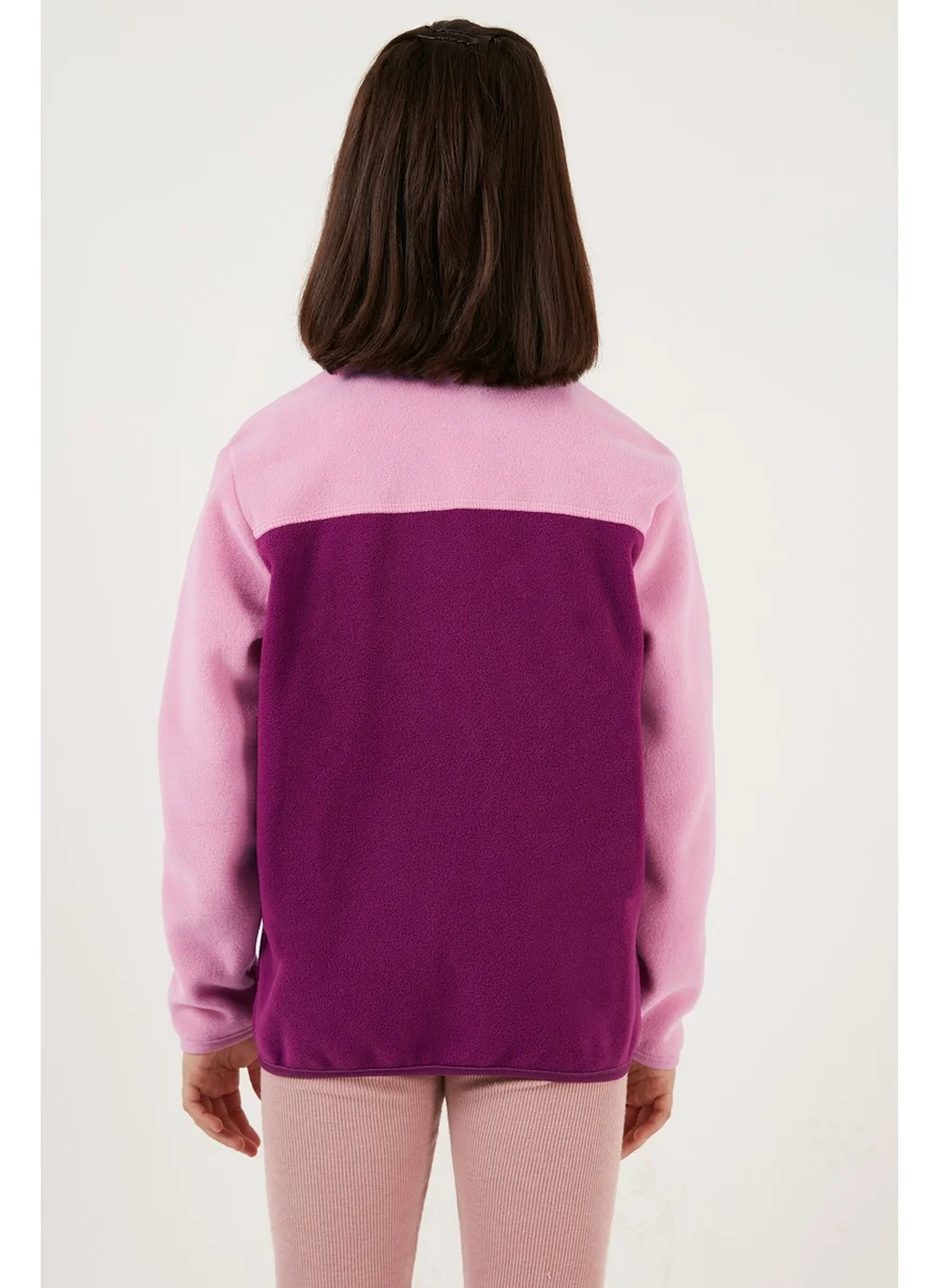 Lela Soft Textured Zippered Color Block Stand Collar Pocket Polar Children's Fleece 5905001