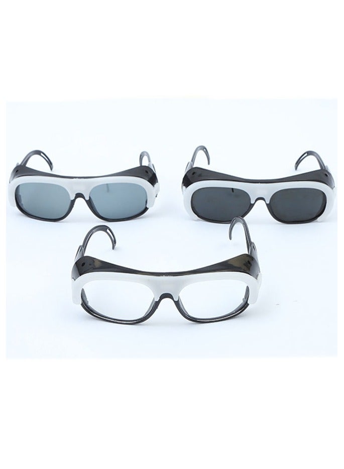 Excefore Safety goggles, 3-pack, fog-proof, dust-proof, scratch-proof, splash-proof, and chemical-resistant. Wrap-around goggles suitable for nurses, workers, and architects. Cowhide eyeglasses, welding goggles, welder's labor protection, transparent/black/gray. - Image 1