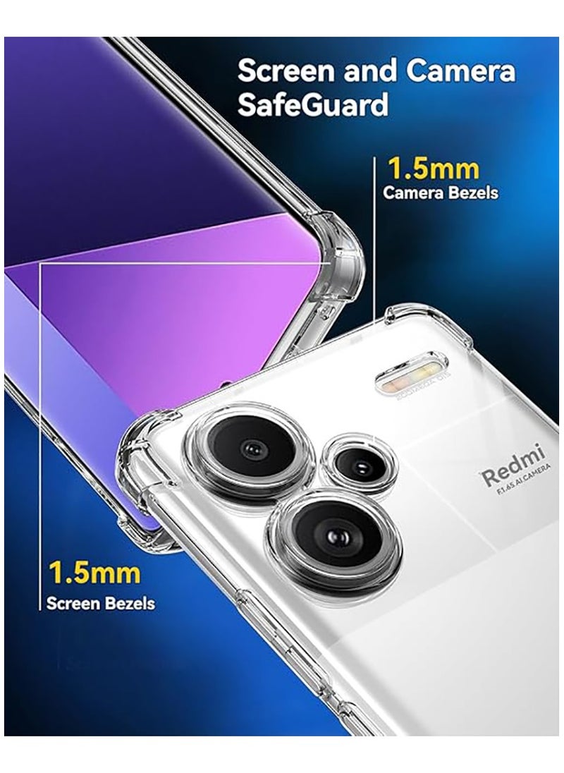 Generic Case for Redmi Note 13 Pro Plus  5G Clear TPU Four Corners Protection Cover Transparent Soft Cover  - Image 2