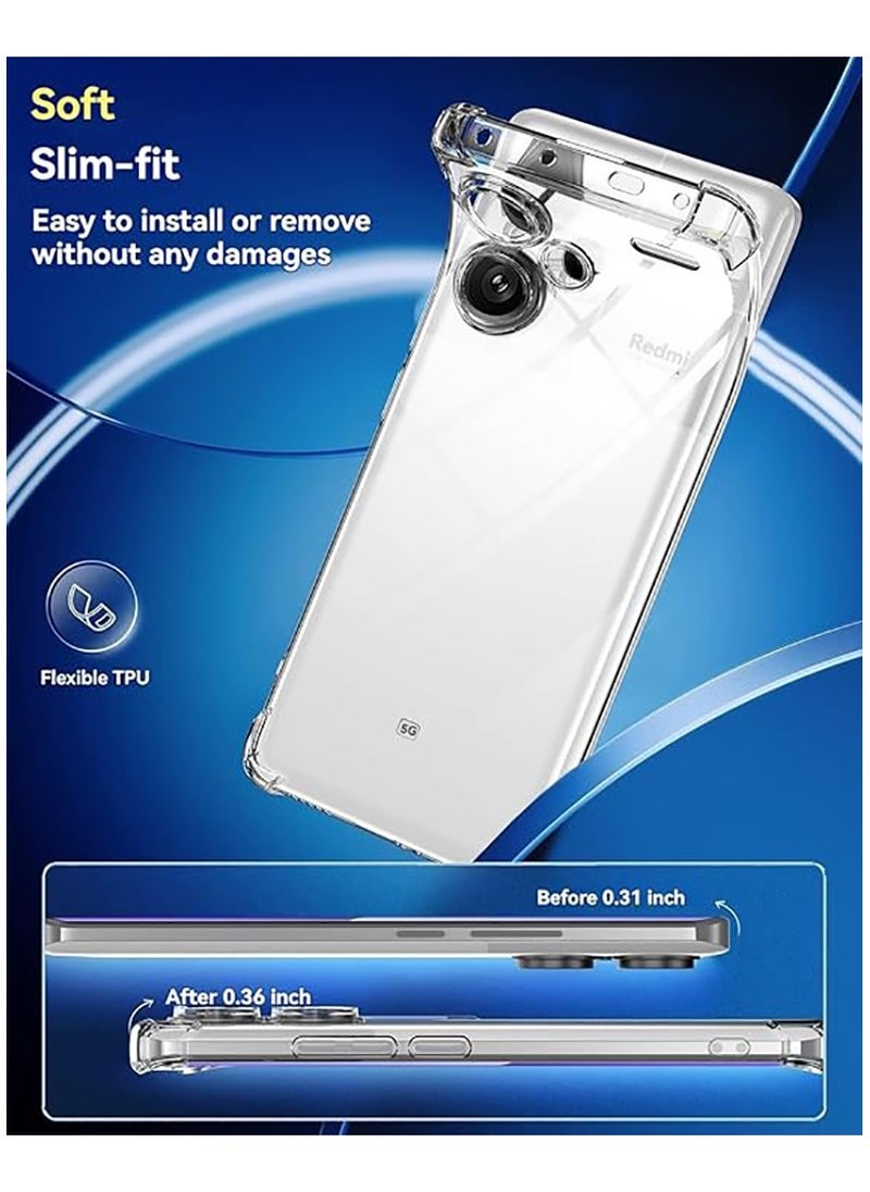 Generic Case for Redmi Note 13 Pro Plus  5G Clear TPU Four Corners Protection Cover Transparent Soft Cover  - Image 4