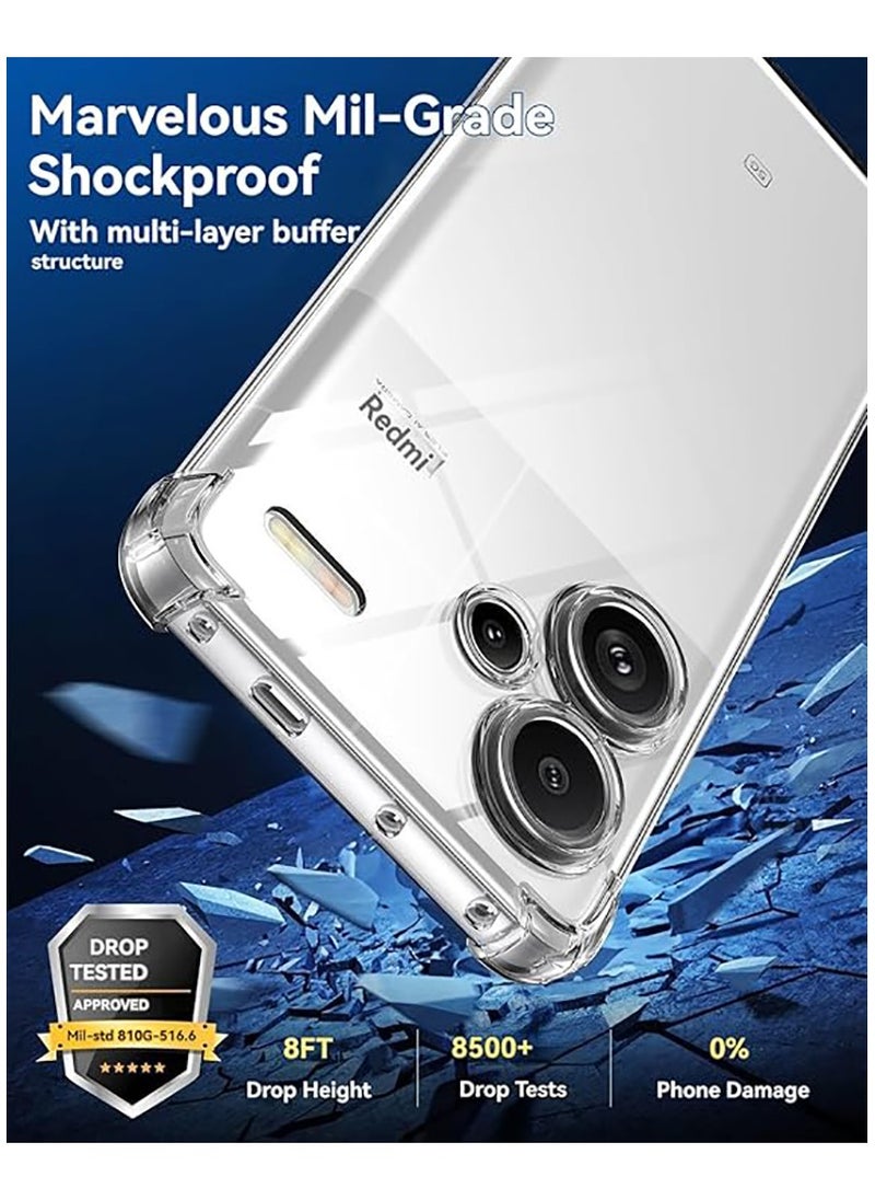 Generic Case for Redmi Note 13 Pro Plus  5G Clear TPU Four Corners Protection Cover Transparent Soft Cover  - Image 3