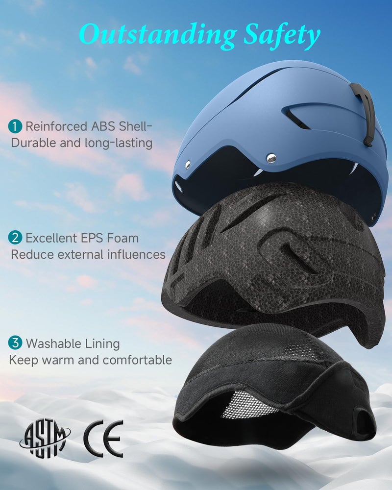 RIOROO Ski Helmet for Women Men, Safety Certified Snowboard Helmet with Shockproof ABS Hard Shell for Adults & Youth - Image 2