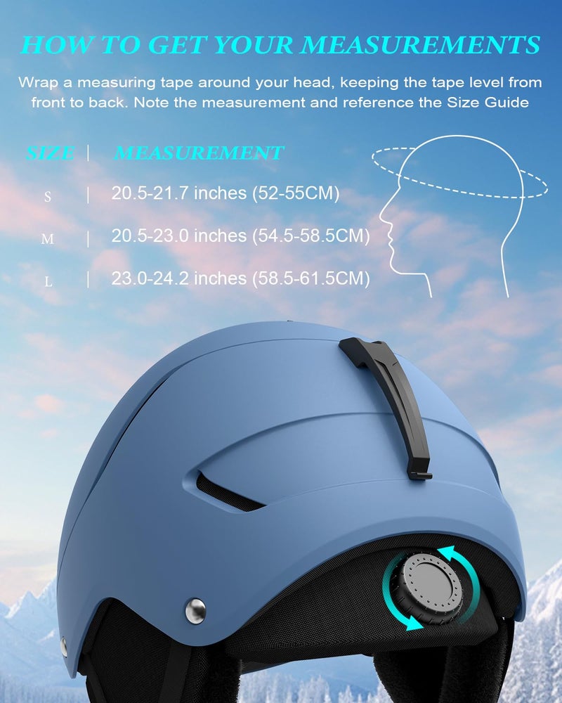 RIOROO Ski Helmet for Women Men, Safety Certified Snowboard Helmet with Shockproof ABS Hard Shell for Adults & Youth - Image 5