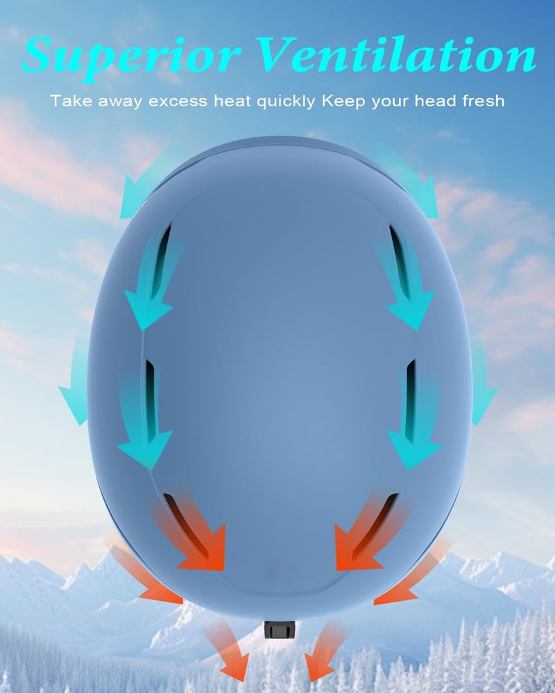 RIOROO Ski Helmet for Women Men, Safety Certified Snowboard Helmet with Shockproof ABS Hard Shell for Adults & Youth - Image 3