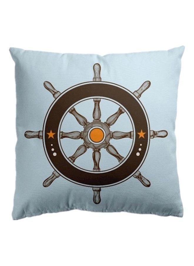 NIBEMINENT Retro Nautical Sea Collection Decorative Cushion Cover White/Grey/Orange 45x45centimeter 