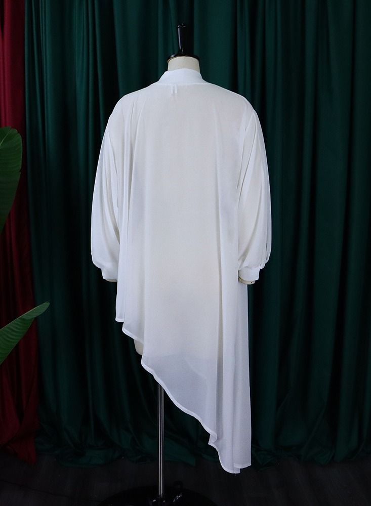 Loquat Women's Large Irregular Loose Dress White  - Image 2
