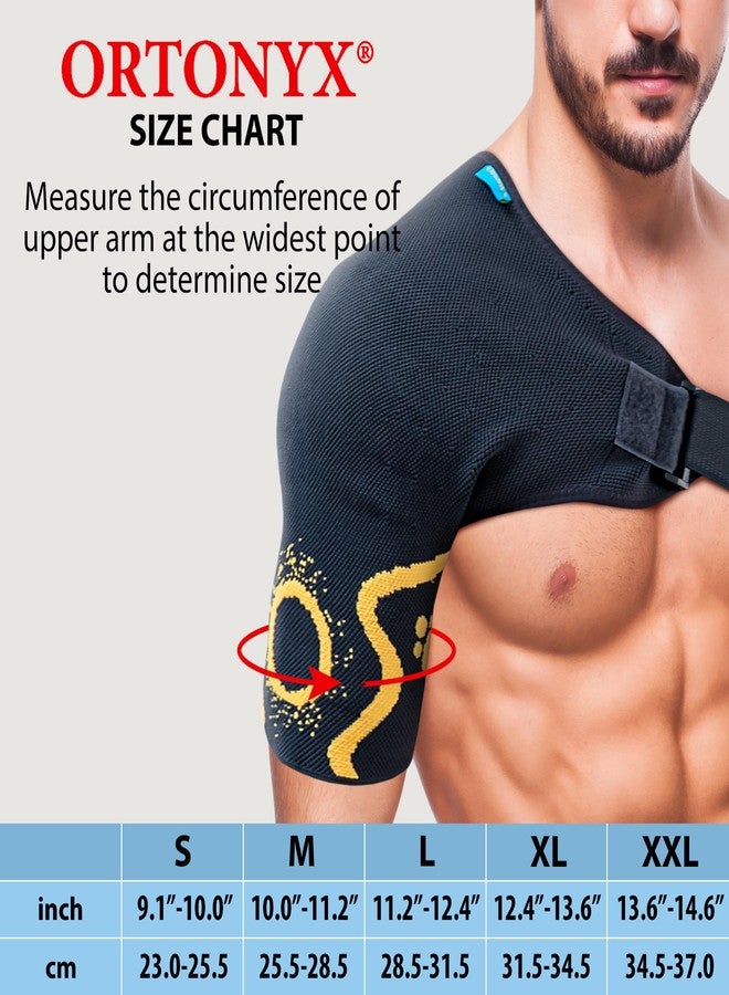 ORTONYX Shoulder Stability Brace Compression Sleeve for Rotator Cuff Support, Injury Prevention, Dislocated AC Joint, Labrum Tear, Frozen Shoulder Pain, Sprain, Soreness, Bursitis/L - Image 2