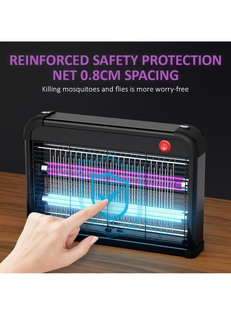 Rubik مبيد حشرات كهربائي، 40 واط ضوء UV و LED لقتل الحشرات الطائرة والبعوض للاستخدام المنزلي والمكتبي والتجاري الداخلي (الحجم، 64x27 سم) أسود - Image 2