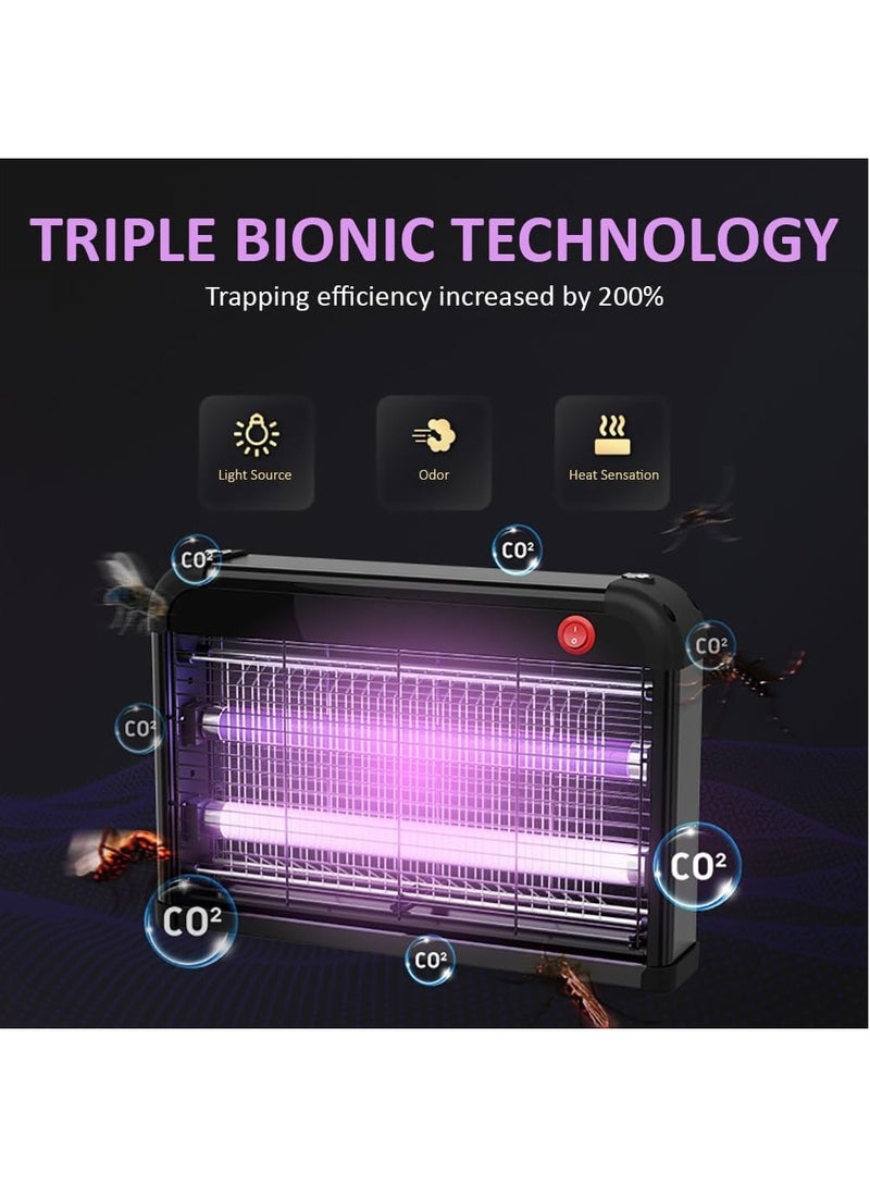 Rubik مبيد حشرات كهربائي، 40 واط ضوء UV و LED لقتل الحشرات الطائرة والبعوض للاستخدام المنزلي والمكتبي والتجاري الداخلي (الحجم، 64x27 سم) أسود - Image 5