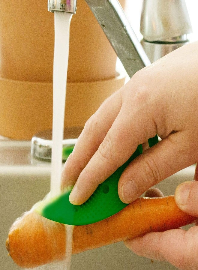 Cestari Vegetable Scrubber Brush : Double Sided Fruit and Vegetable Scrubber - Multi Use: Potato Scrubber - Carrot Brush - Trivet - Jar Opener - Coaster - Fruit Cleaner -BPA Free - Veggie Scrubber by Cestari - Image 3