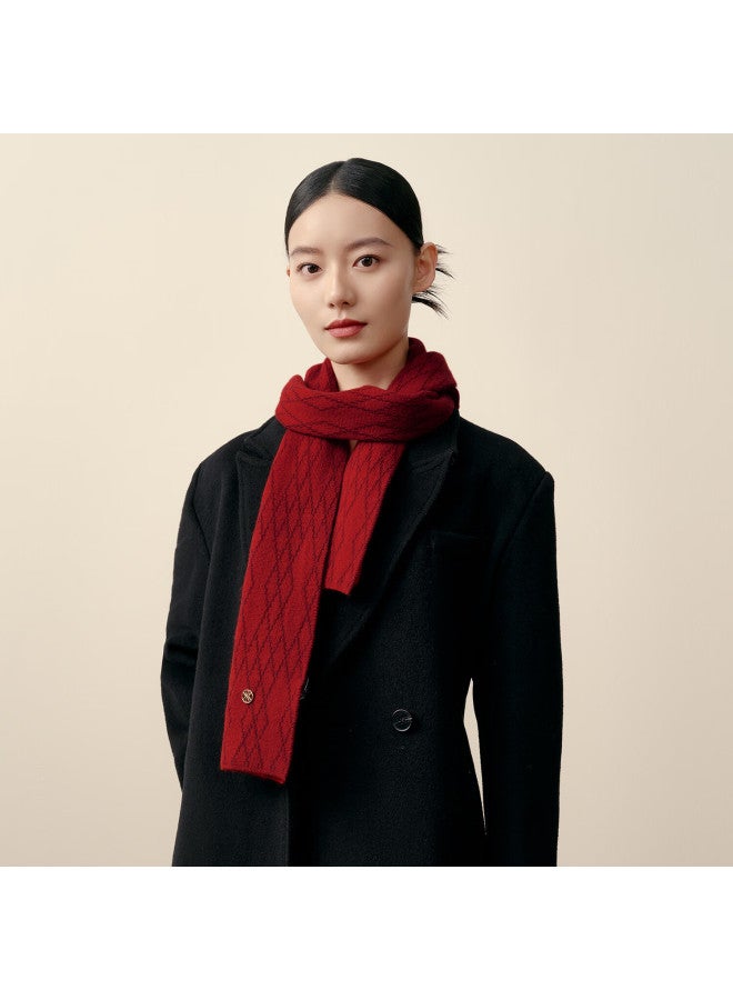 Wanshili Wensli Pure Wool Scarf For Women Winter Edition, Gift Box Set For Girlfriend, Cross Time And Space - Image 1