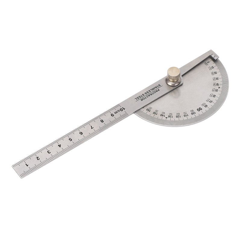 Angle Protractor Stainless Steel Portable Adjustable 0 to 180 Degree Angle Ruler Finder Angle Measure Tool with 10cm Woodworking Ruler - Image 3