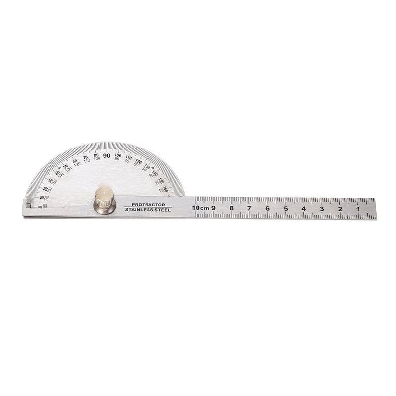 Angle Protractor Stainless Steel Portable Adjustable 0 to 180 Degree Angle Ruler Finder Angle Measure Tool with 10cm Woodworking Ruler - Image 1